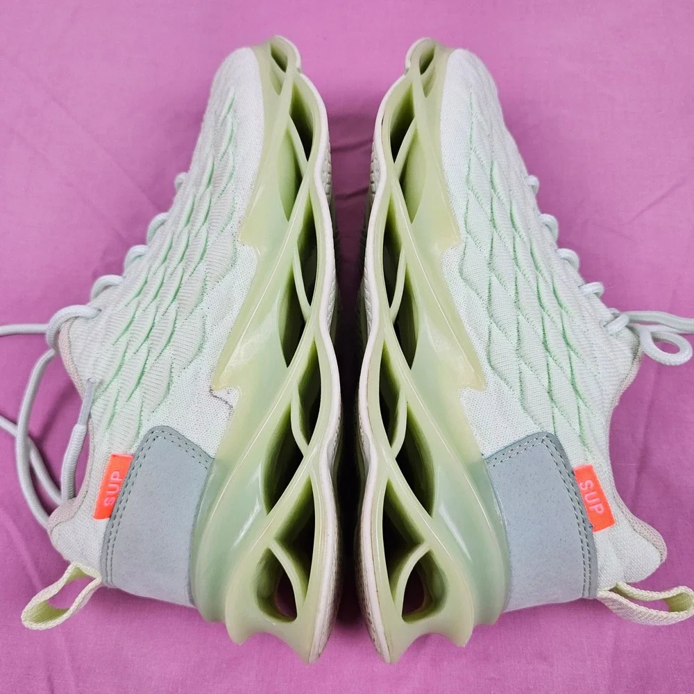 SupSport Mint Green Lace‎ Up Sneakers Running Shoes Size 39 Unique Spiral Sole